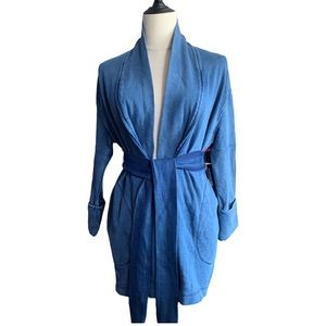 Lord and Taylor Blue Sweater with Waist Belt